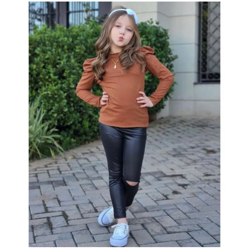 Blusa manga longa menina camiseta manga comprida Frio Moda Inverno Bloguerinha Moda Inverno Mini Diva