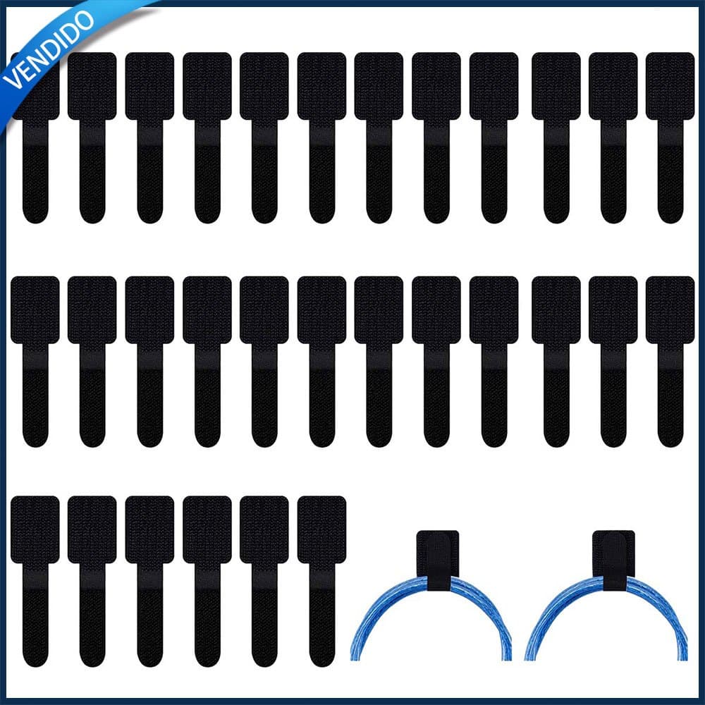 Velcro preto snap na tomada, tomada elétrica do gancho, organizador do cabo do desktop do gancho adesivo da borda do fio