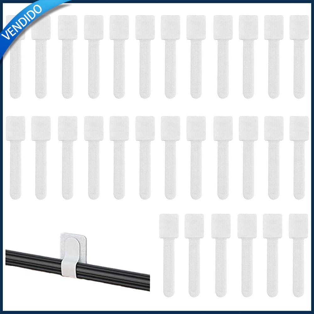 Branco Velcro adesivo fivela de telefone cabo de computador cabo de cabo elétrico organizador de cabo
