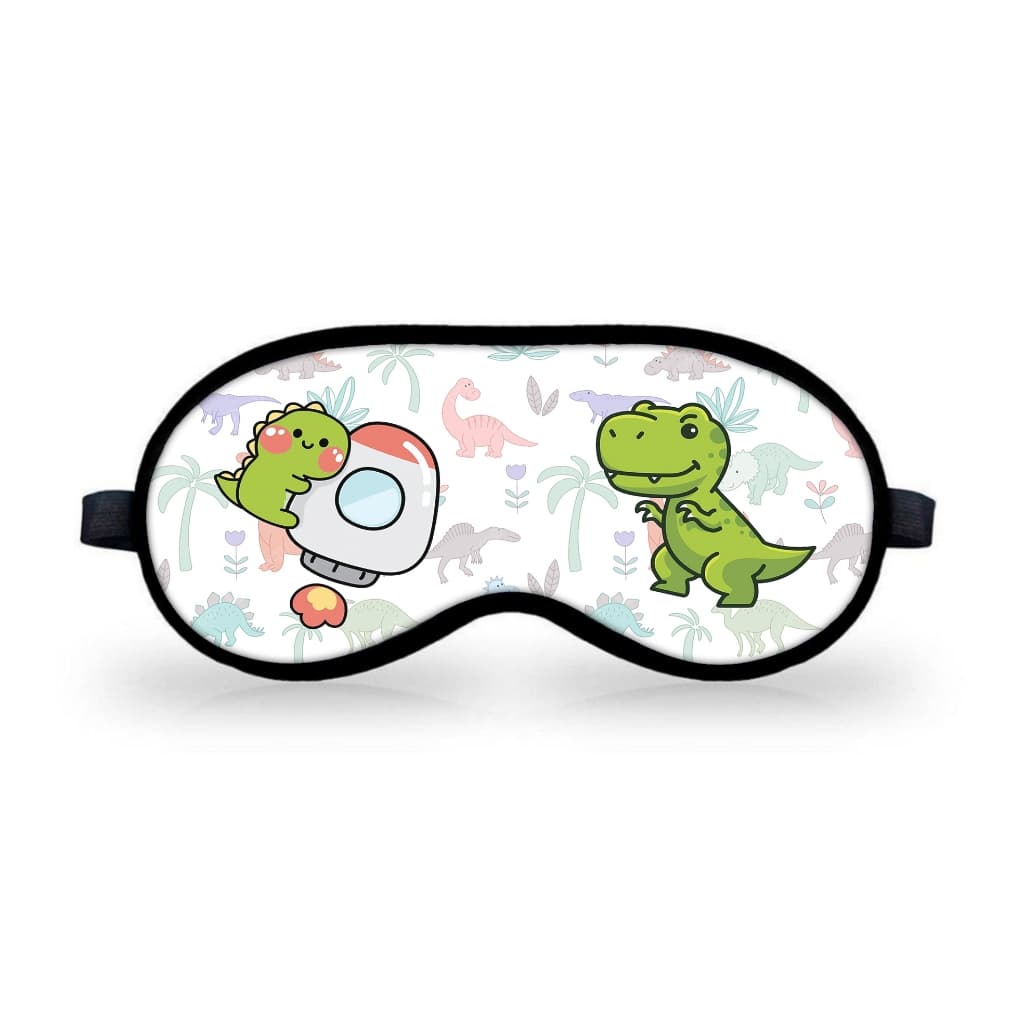 Tapa Olho Dinossauro Fofo Rex Foguete Mascara De Dormir