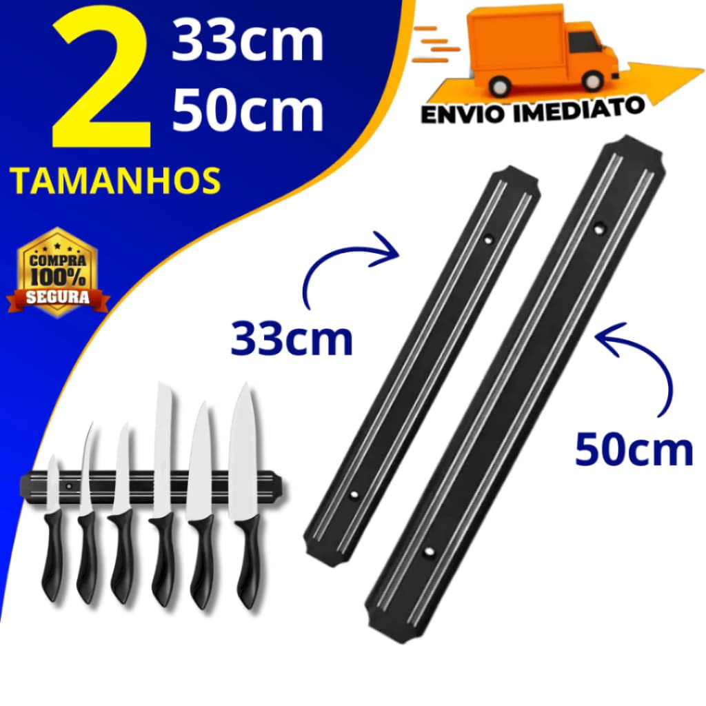 Barra Suporte Magnética Parede Porta Faca Ferramentas Organizador Utensílios Imã Faqueiro
