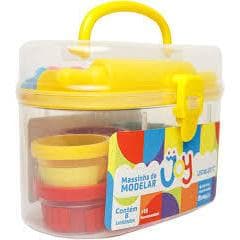 Kit Massa de Modelar Joy Maleta - 8 Cores Mais 15 Moldes - Leo & Leo