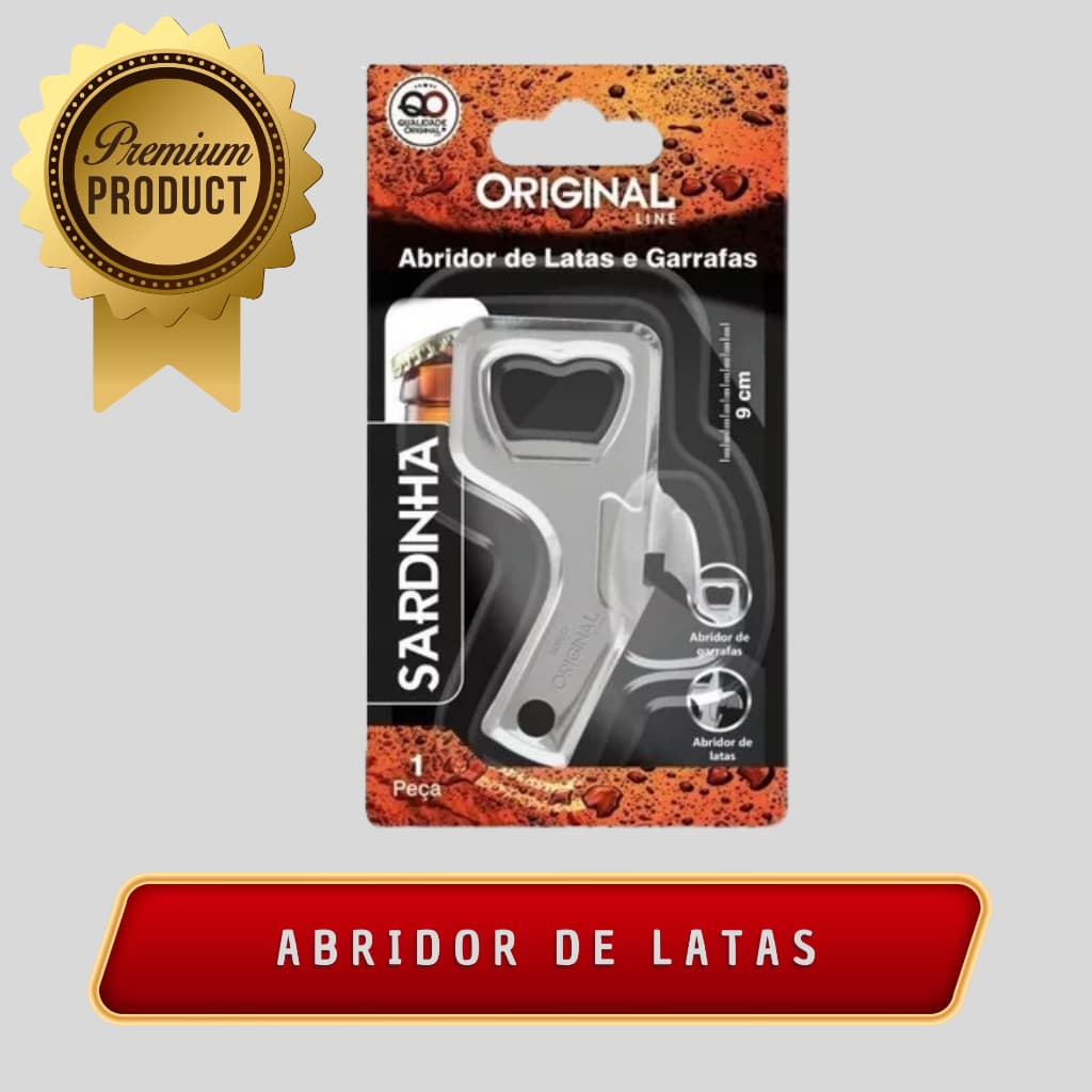 Abridor De Latas E Garrafas 9 Cm Inox