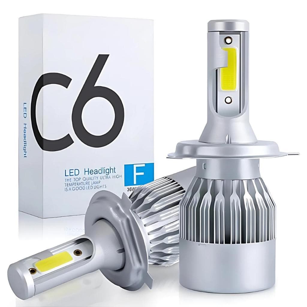 Par de Lâmpadas C6 Super Led 6000K HB3 H7 H11 H27 HB4 H1 H4 Nova Original + NF-e