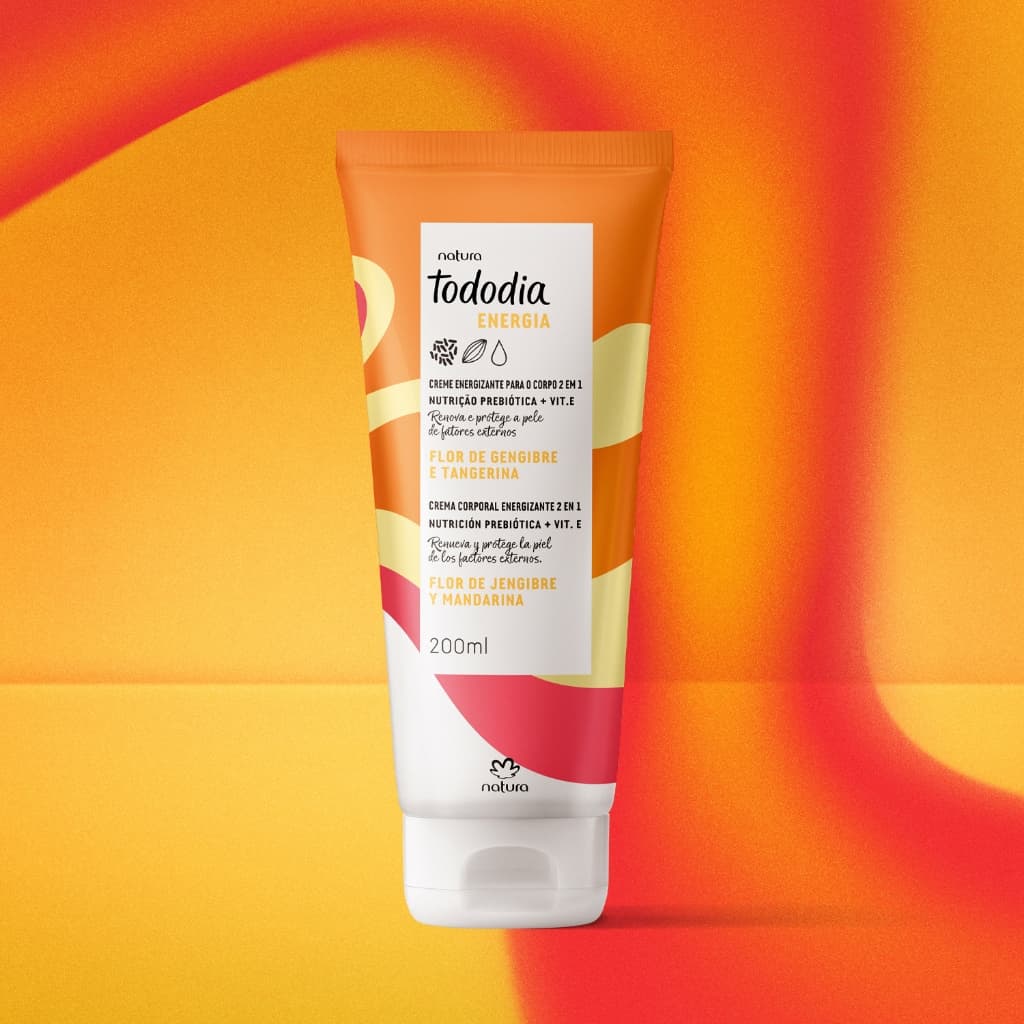 Creme Energizante Corporal 2 em 1 Natura Tododia – Flor de Gengibre e Tangerina 200ml