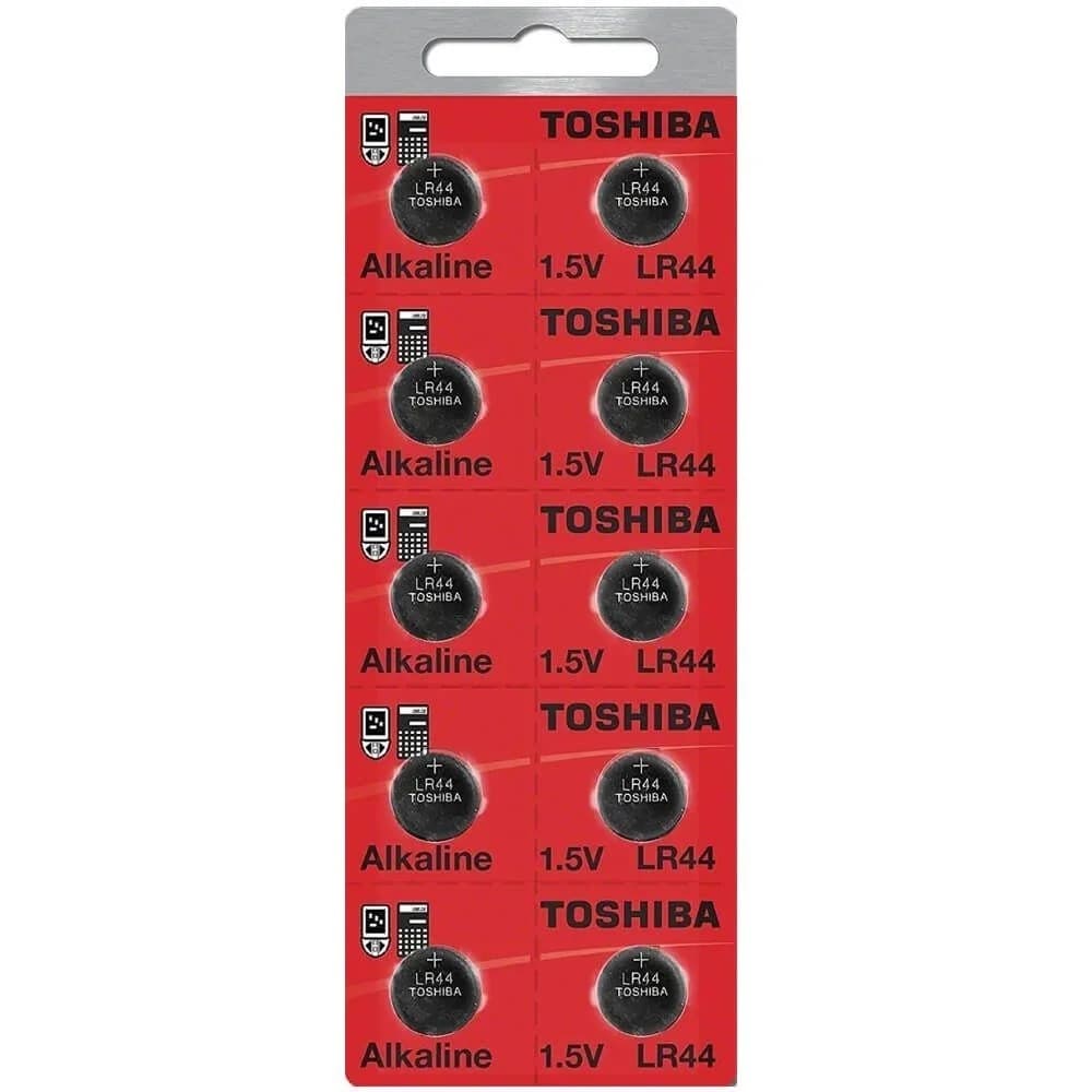 BAT LR44 1,5V TOSHIBA CARTELA COM 10 UNIDADES
