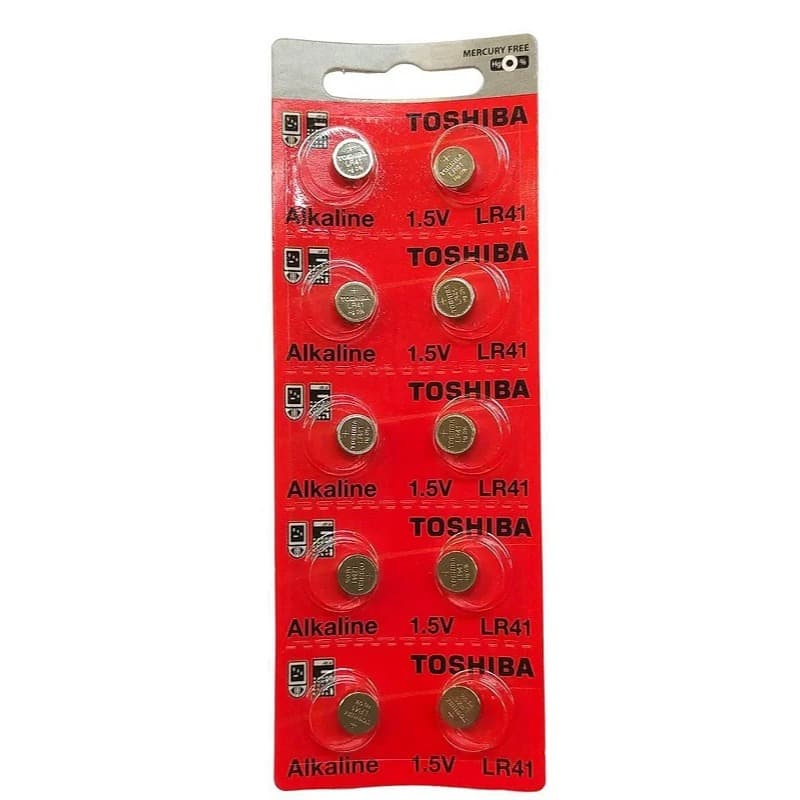 BAT. LR41 1,5V TOSHIBA CARTELA COM 10 UNIDADES