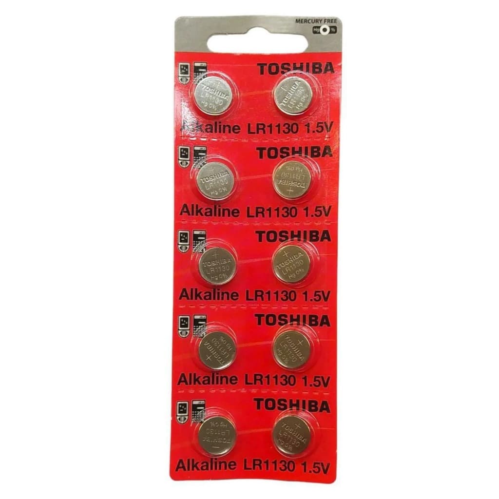 BAT. LR1130 1,5V TOSHIBA CARTELA COM 10 UNIDADES