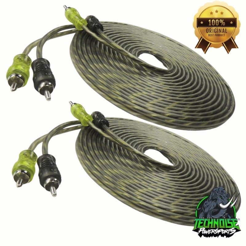 kit 2 Cabo Rca Blindado 5 Metros Injetado Flexivel 200 PRO Technoise som automotivo