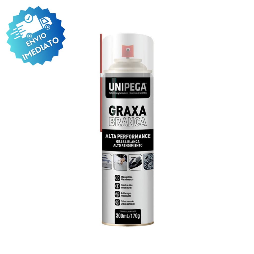 Graxa Branca Spray Alta Performance Fácil Aplicação 300ml/170g Unipega