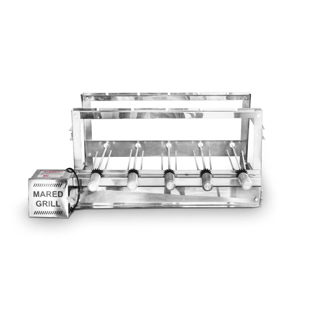 Churrasqueira Giratória Grill Aço Inox 5 Espetos Mared
