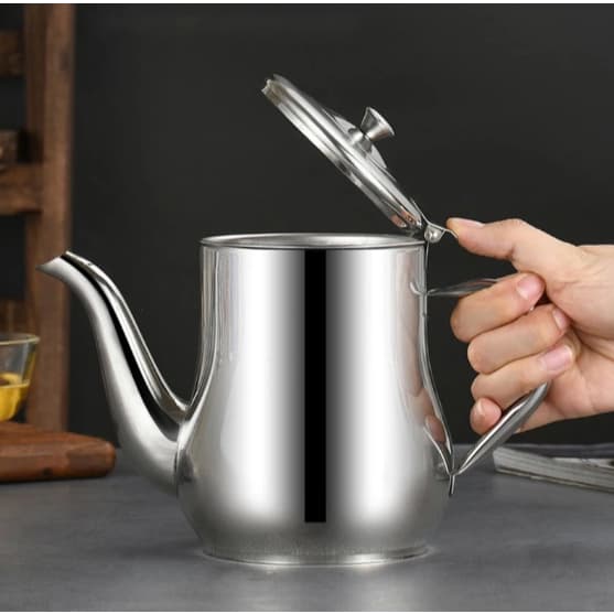 Mini Bule Inox Pequeno Servir Chá Café Elegante Compacto Durável Prático Cozinha Sala Chá Café