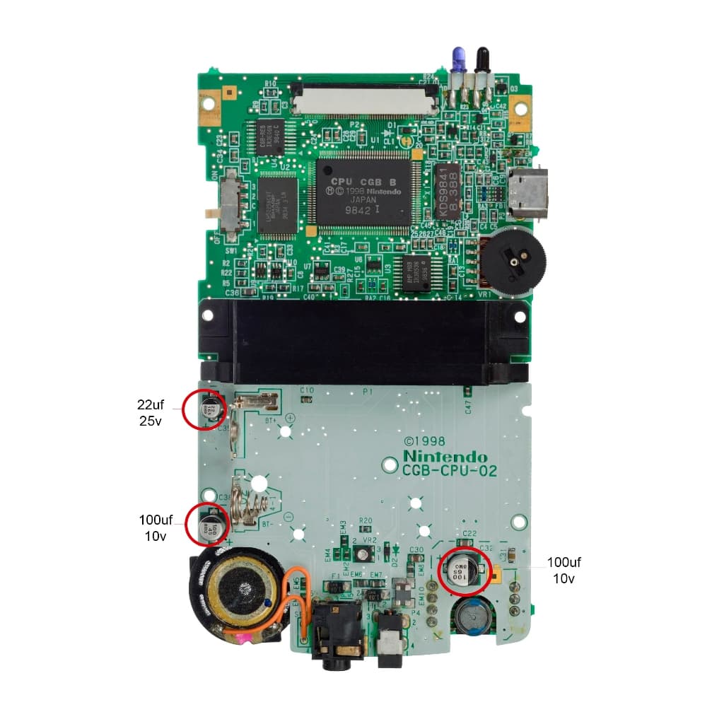 Kit de Capacitores para Gameboy Color GBC