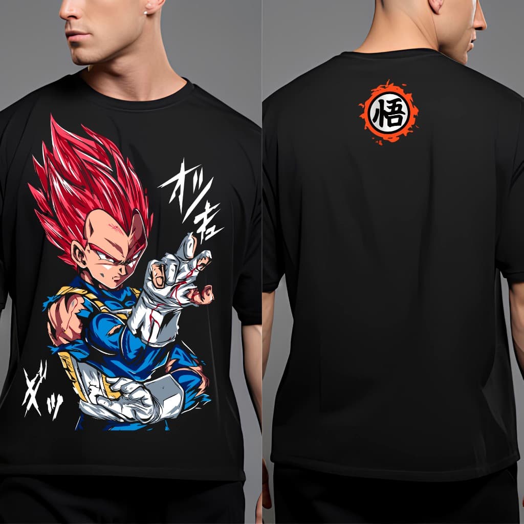 Camiseta Estampa Anime Dragon Ball Super Saiyajin Vegeta Principe Saiyajin Estampa Maxima Qualidade