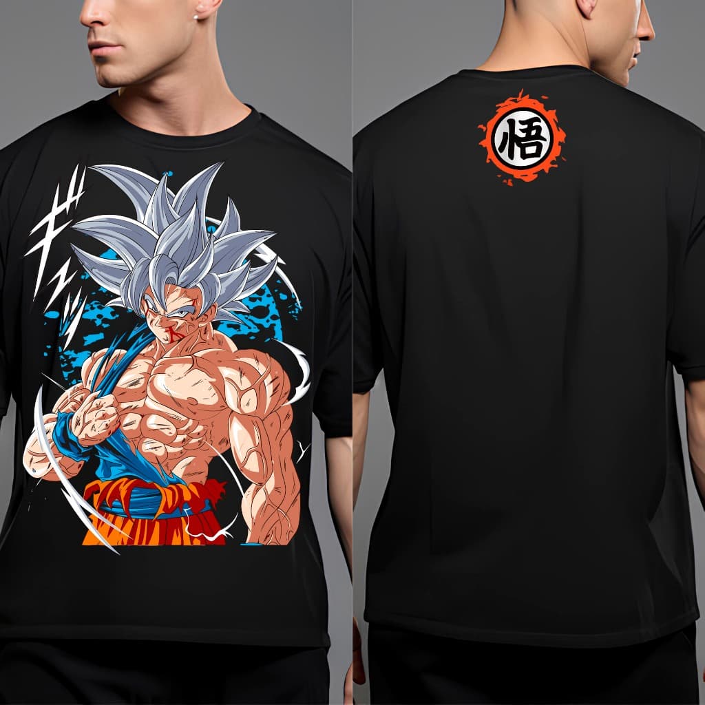 Camiseta Estampada Anime Dragon Ball Goku Super Saiyajin Instinto Superior Ativado - ENVIO RAPIDO