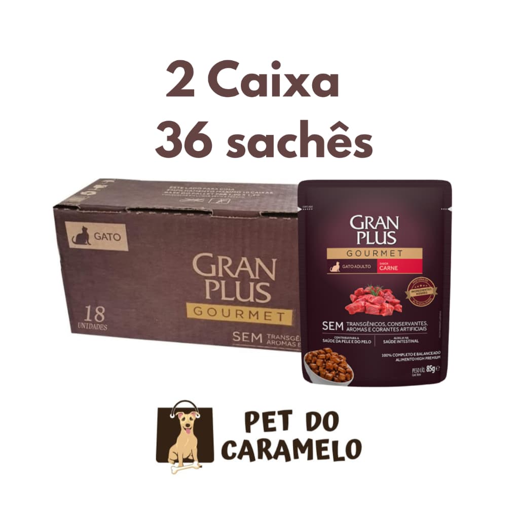 Sachê Gran Plus Gato Carne 85g - 36 Unidades