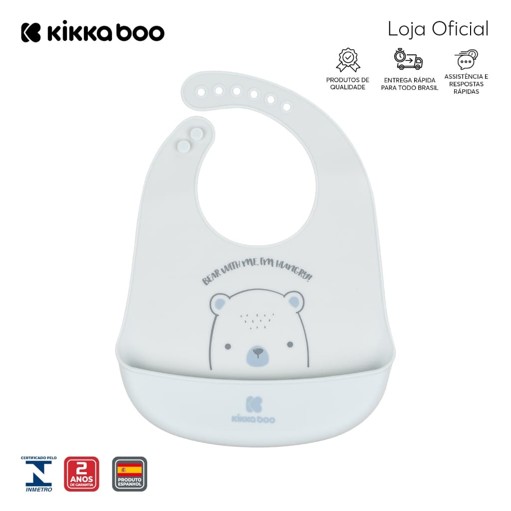 Babador de Silicone Bear Blue KikkaBoo
