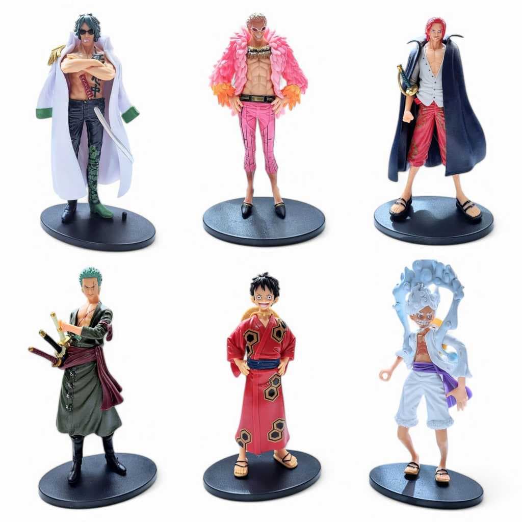 Bonecos Anime Luf Pvc 18cm C/ Base e Caixa Colecionáveis.