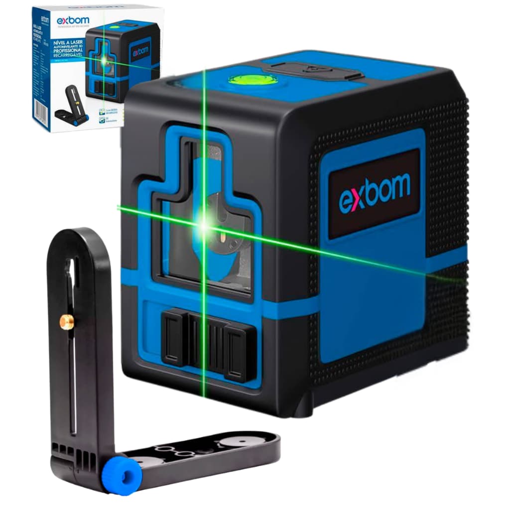 Nível a Laser 3D Recarregável Autonivelante 2 Linhas Resistente IP54 d'água Profissional