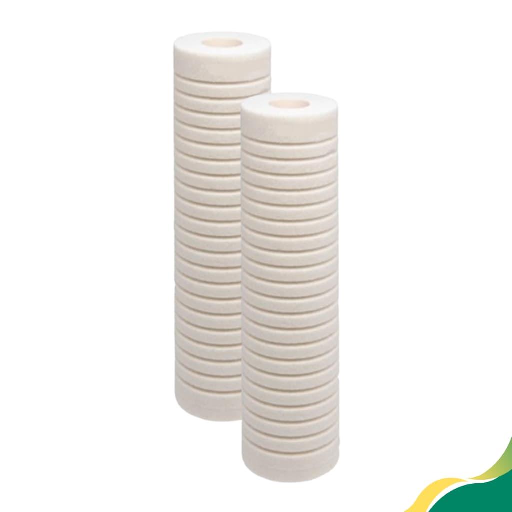 2 refis para filtro de Polipropileno ranhurado 9 7/8" - caixa d'água, ponto de uso, cavalete