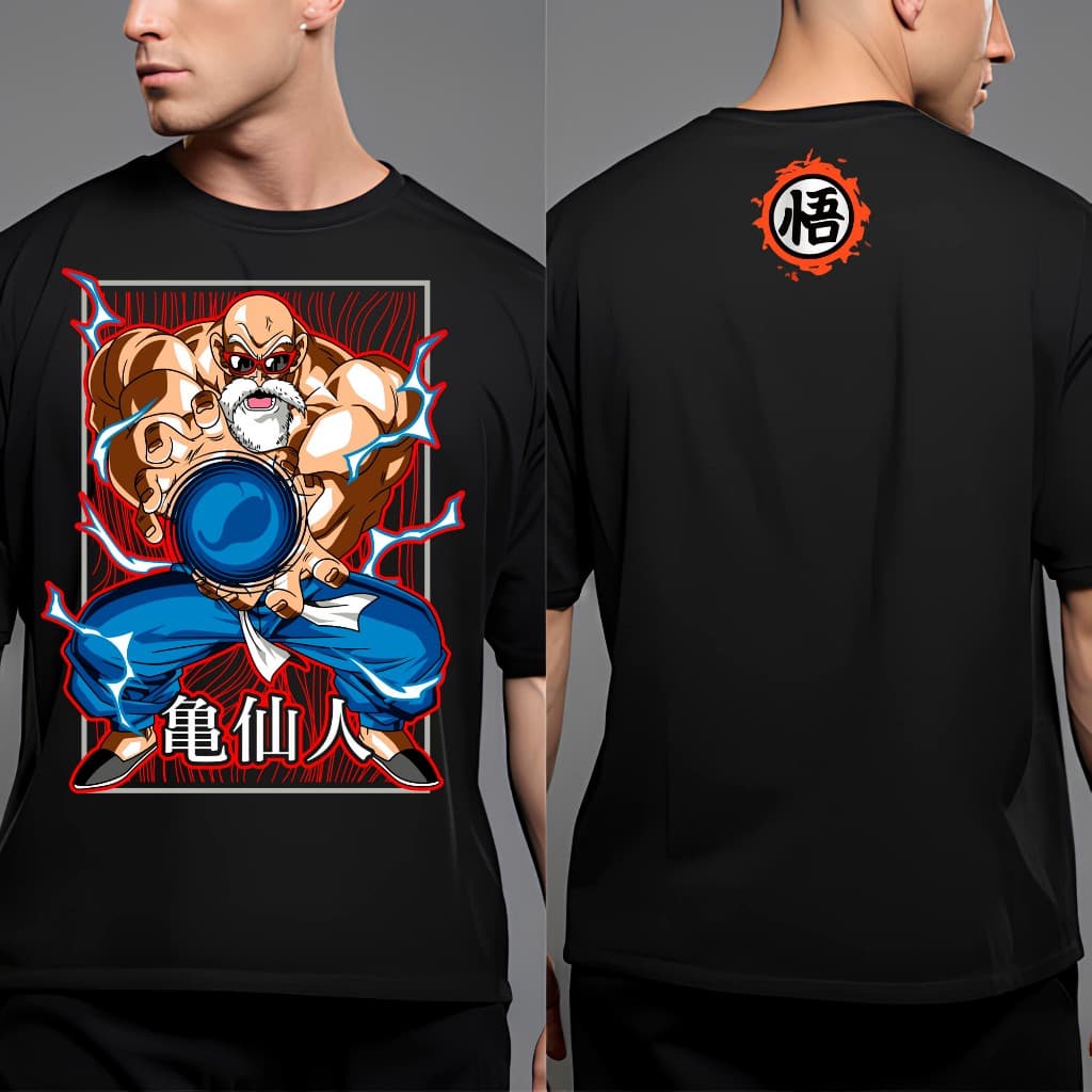 Camiseta Dragon Ball Meste Kame Bombado Kamehameha Mestre Goku - ENVIO RAPIDO