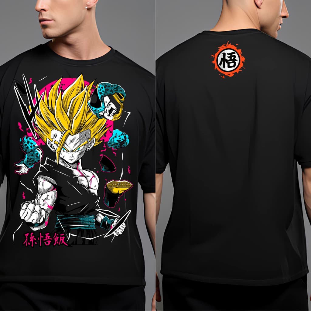 Camiseta Dragon Ball Estampa Anime Gohan Vs Mini Cells Destruidos  Estampa Maxim Qualidade