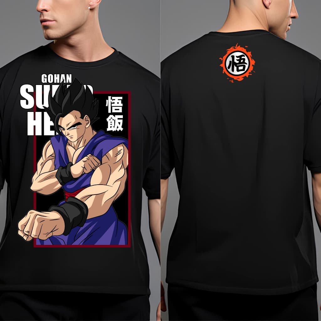 Camiseta Anime Camisa Dragon Ball Son Gohan Estampa Maxima Qualidade Não Trinca Nem Desbota