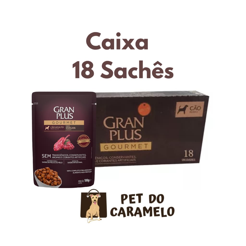 Sachê Gran Plus Cães Ovelha 100g - 18 Unidades