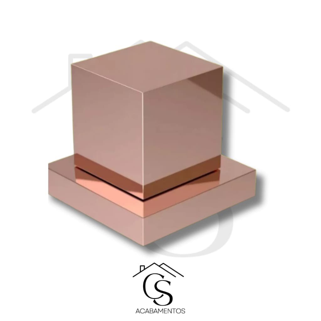 Acabamento Quadrado Rose Registro Chuveiro Parede Metal Padrão Deca Luxo