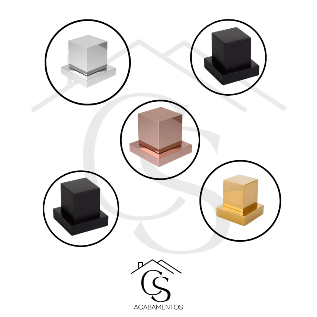 Acabamento Quadrado Metal Abs Luxo para Registro Banheiro Parede 1/2 x 3/4 Padrão Deca