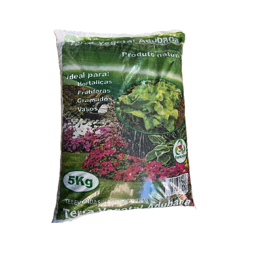 Terra Vegetal Adubada 5kg Fertnobre Hortaliças Frutíferas