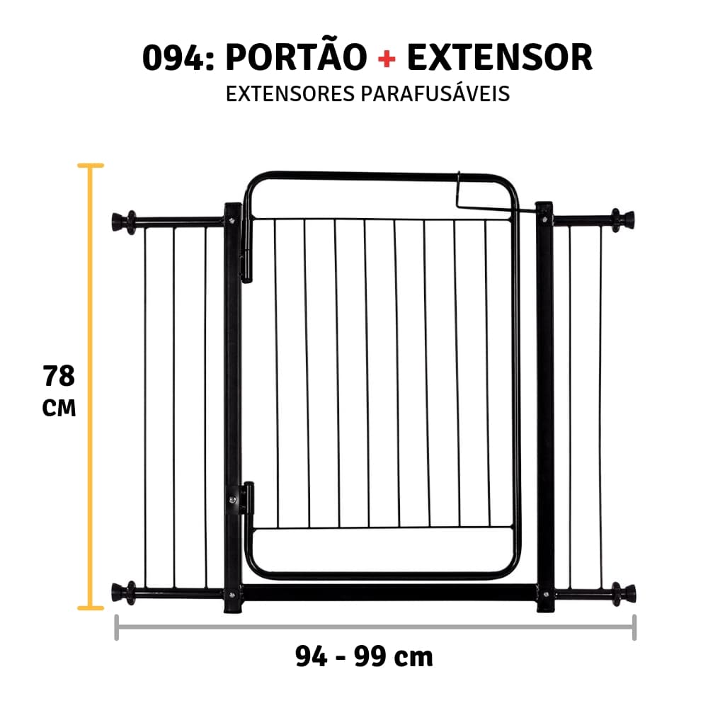 Portão Pet Grade Proteção Segurança Cachorro Criança 94 a 99