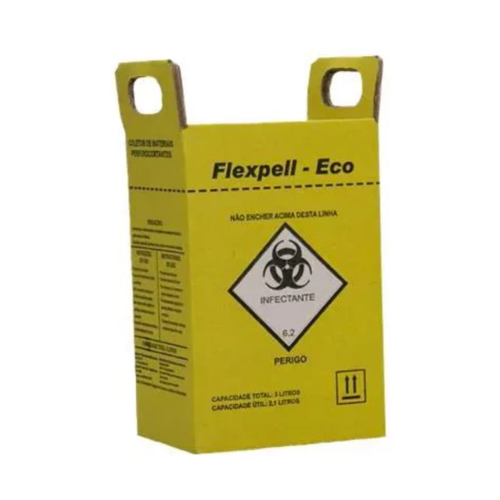 Caixa Coletora 3l Perfurocortante Descarte Lixo Hospitalar