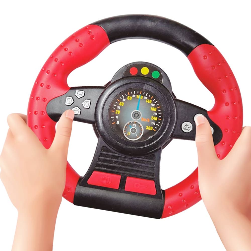 Volante Infantil Musical a Pilha Gira 360° Graus Com Suporte Ventosa