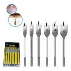 Jogo De 6 Brocas Chata Para Madeira Kit De Brocas Furadeira