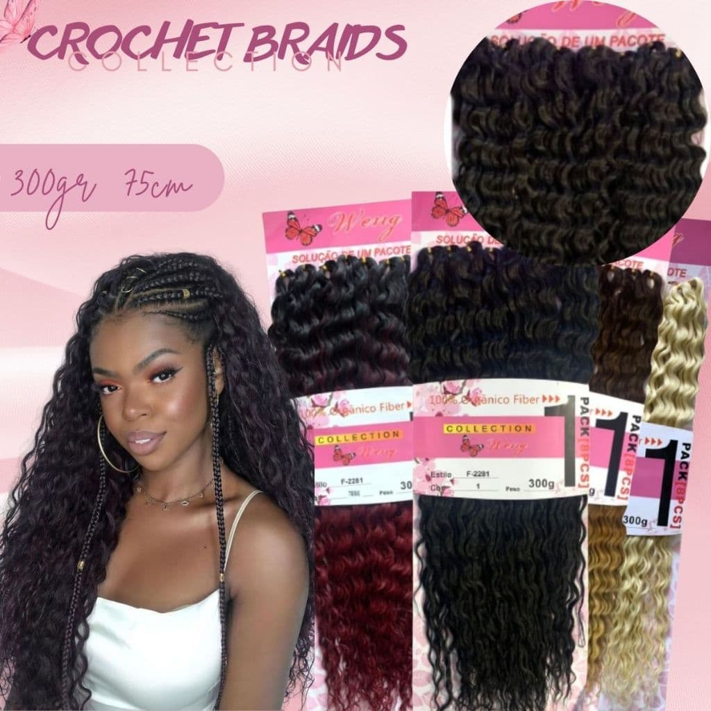 Cabelo Orgânico Crochet Braid Idêntico ao Humano