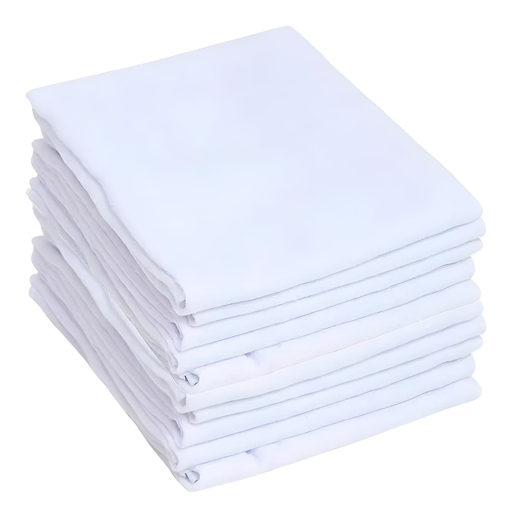 Fralda de Pano Branca Dengo 65x65  Tecido Duplo com 5 Unidades