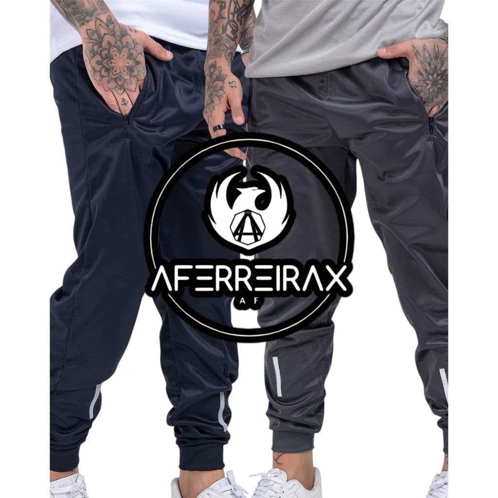Kit 2 Calças Jogger Masculina Esportiva com Refletivo | P ao GG Bolsos Ziper Cordão