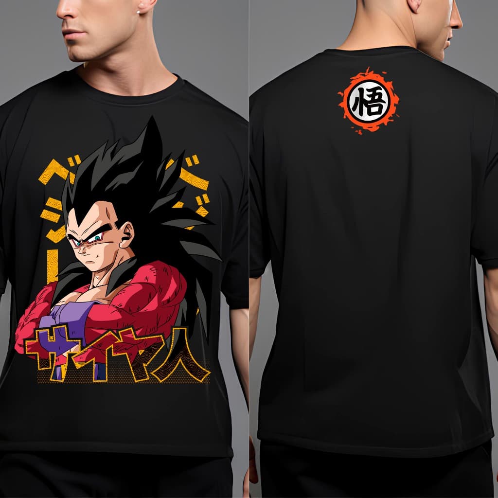 Camiseta Anime Dragon Ball Principe Vegeta Super Saiyajin 4 Estampa Maxima Qualidade - ENVIO RAPIDO