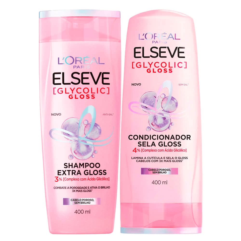 Kit Elseve Glycolic Gloss  Shampoo + Condicionador 400ml