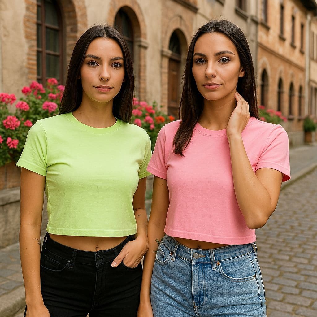 Cropped Feminino 100% Algodão | Cropped Curto | Blusa Feminina | T-shirt Cropped Estonada