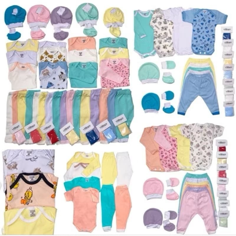 kit saída 36 pecas maternidade bebe menino menina e unissex
