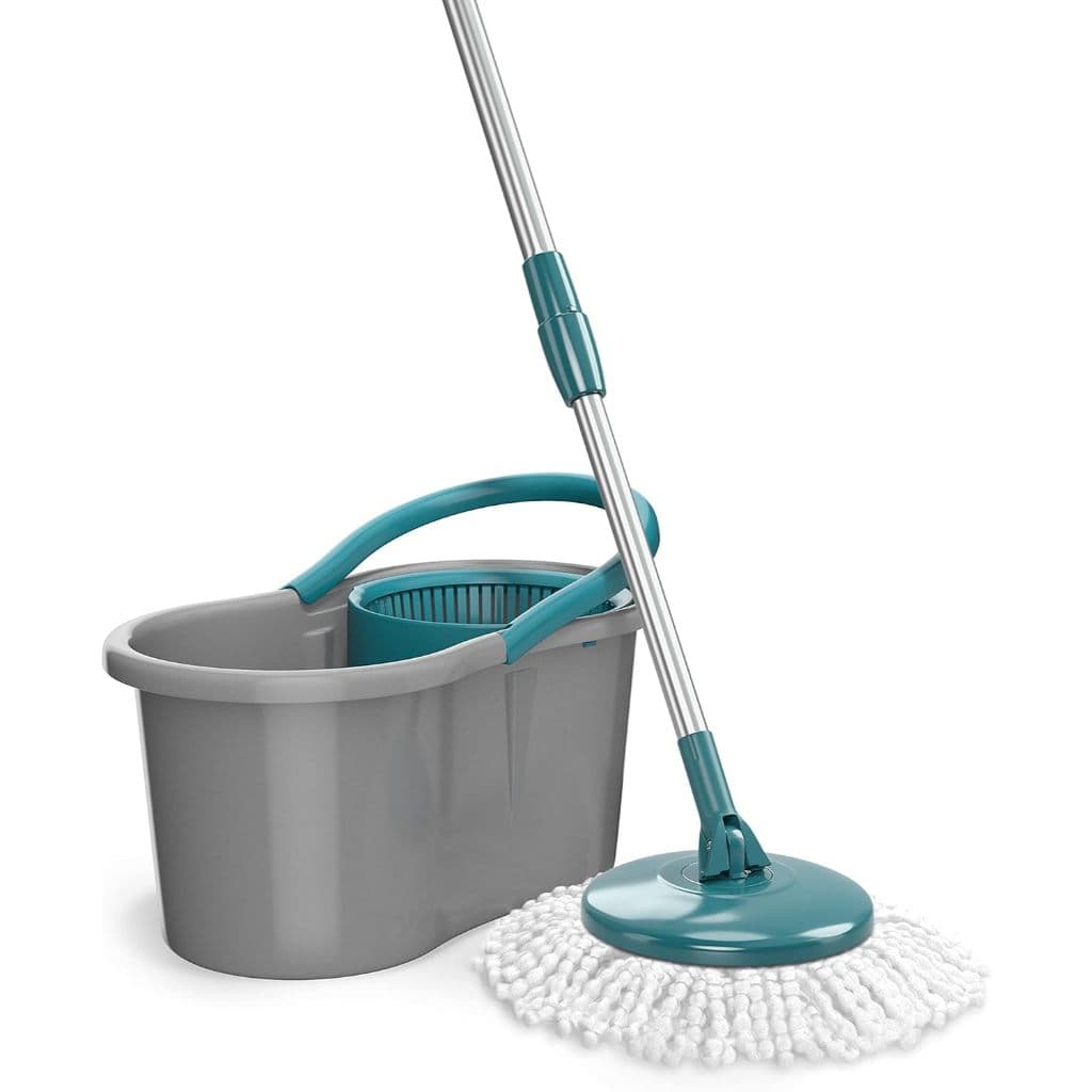 Mop FIT Giratório com refis de microfibra + BRINDE!!, balde com 9 litros, MOP, kala spin mop
