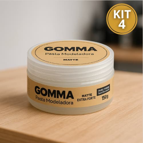 Kit com 4 Pasta Modeladora Cabelo masculino Matte Extra Forte Gomma 150g - Envio Rapido