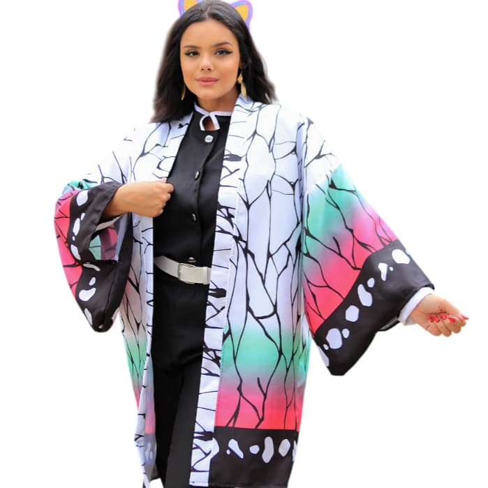Kit Quimono Cosplay Shinobu Kimetsu No Yaiba