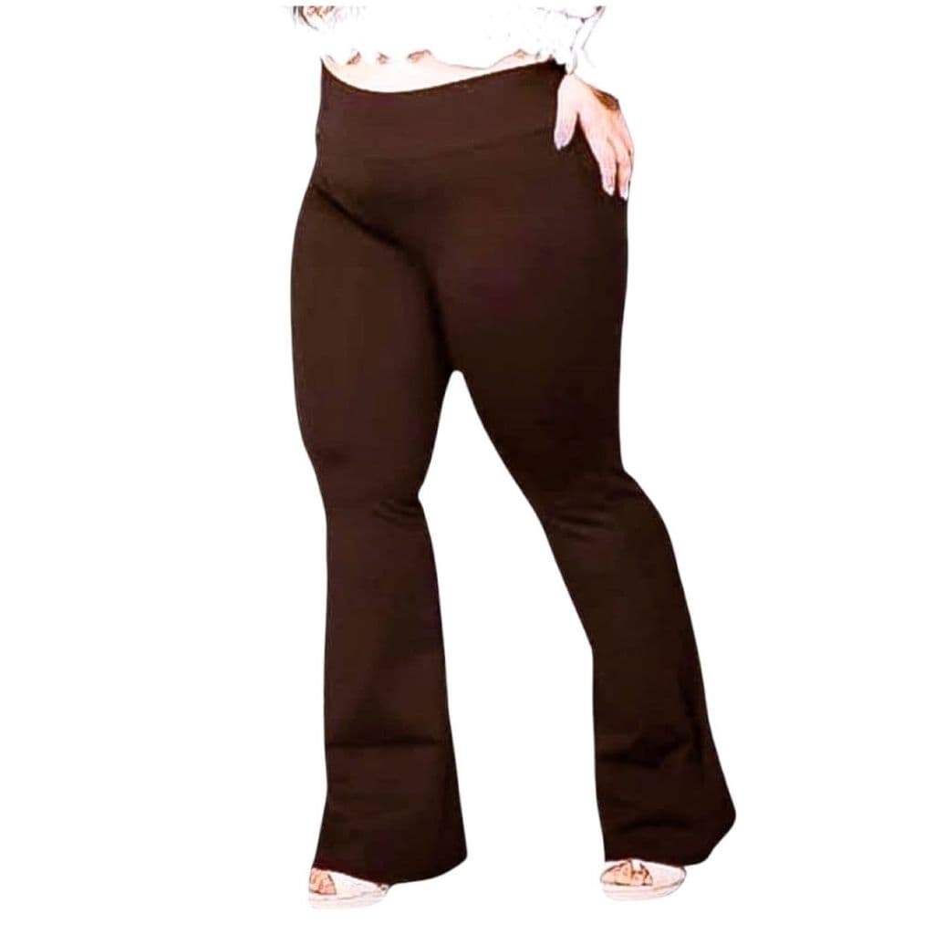 Legging Flare Plus Size Calça Leg Boca De Sino Bailarina Grossa Zero Transparência Cós Alto