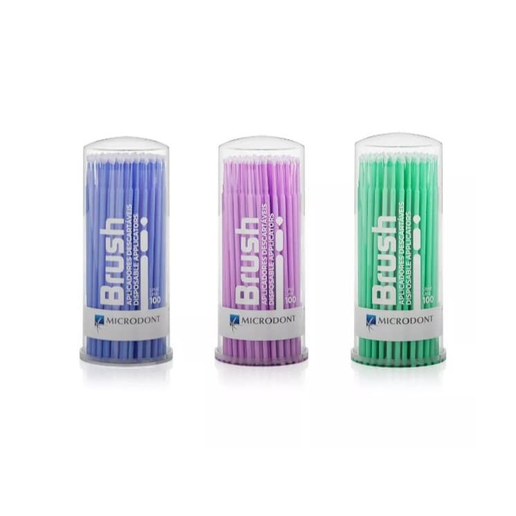 Micro Aplicador Brush 100 Unidades Fino Regular Extra Fino Microdon