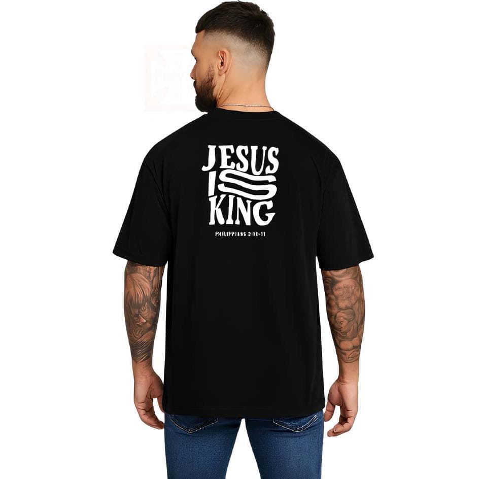 Camiseta Cristã Igreja Jesus is King 100% algodão Unissex Varias Cores Gospel