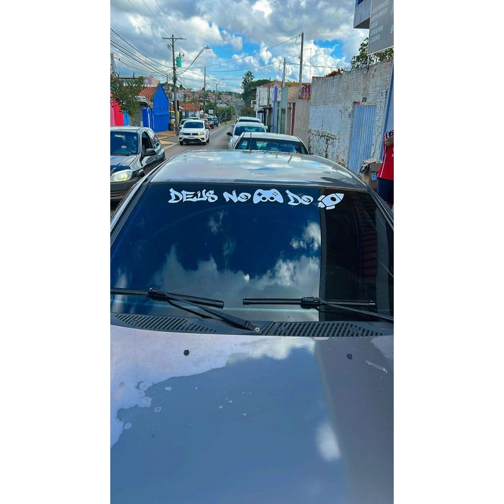 Adesivo Parabrisa Deus no controle do Foguete, Frase, Tuning, Som, Rebaixado