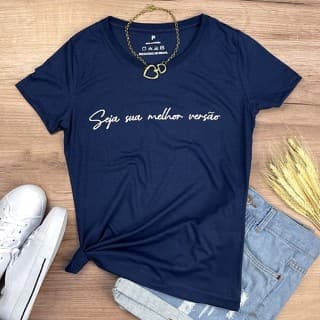 Camiseta Camisa Seja Sua Melhor Versão Moda Evangélica T-shirt Baby Look Feminina Algodão Premium